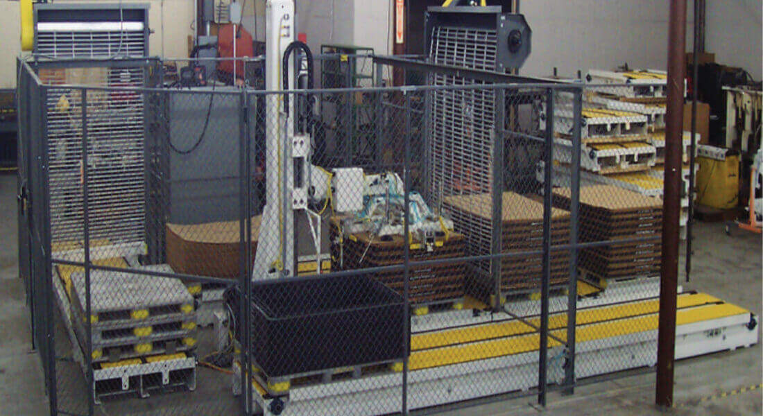 Custom automation robot built for sorting PET Container Dunnage