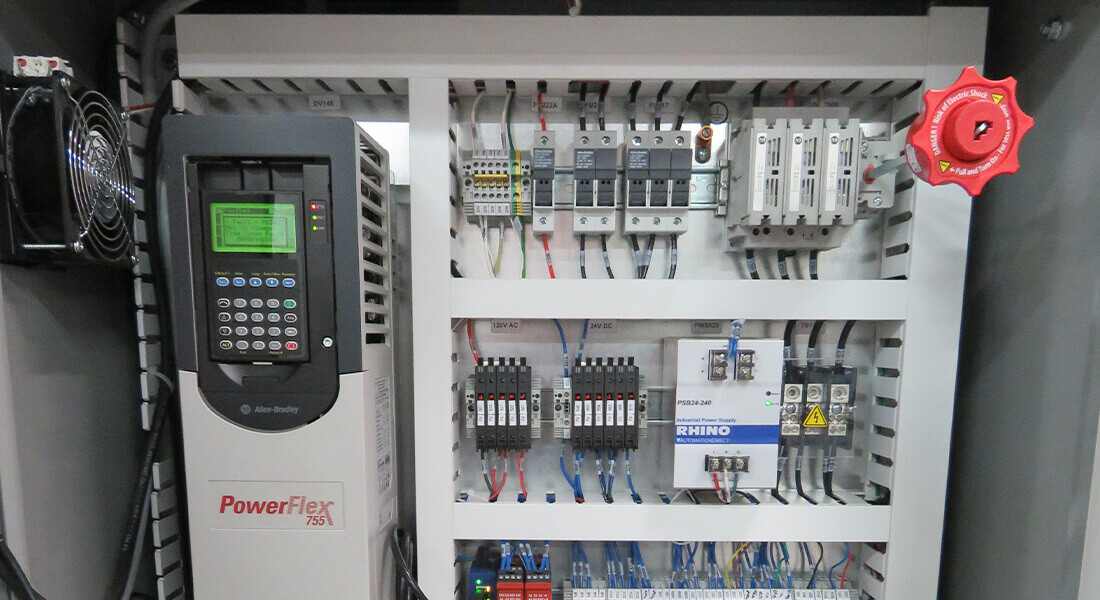 Hot fill test equipment control panel