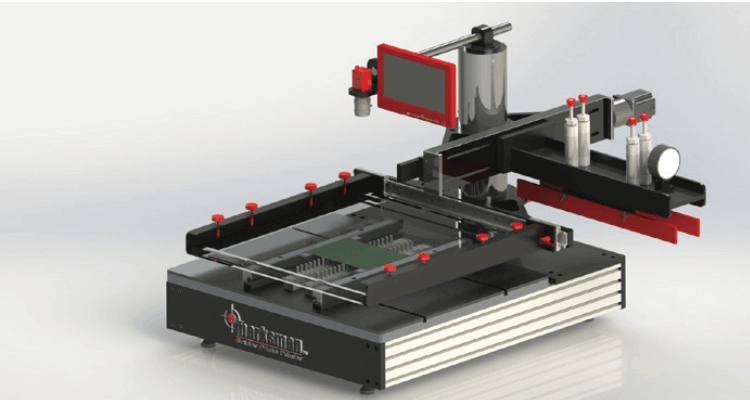 Marksman Screen Printer SMT Tooling robotic automation system frame placement configuration